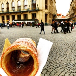 Trdelnik. No idea how that is pronounced, but Instagram helped me identify this yummy Nutella sugary pastry from the street!